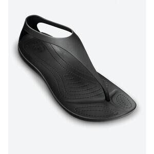 Crocs black T-STRAP OPEN TOE BACK DETAIL thong strappy SANDAL casual size 9